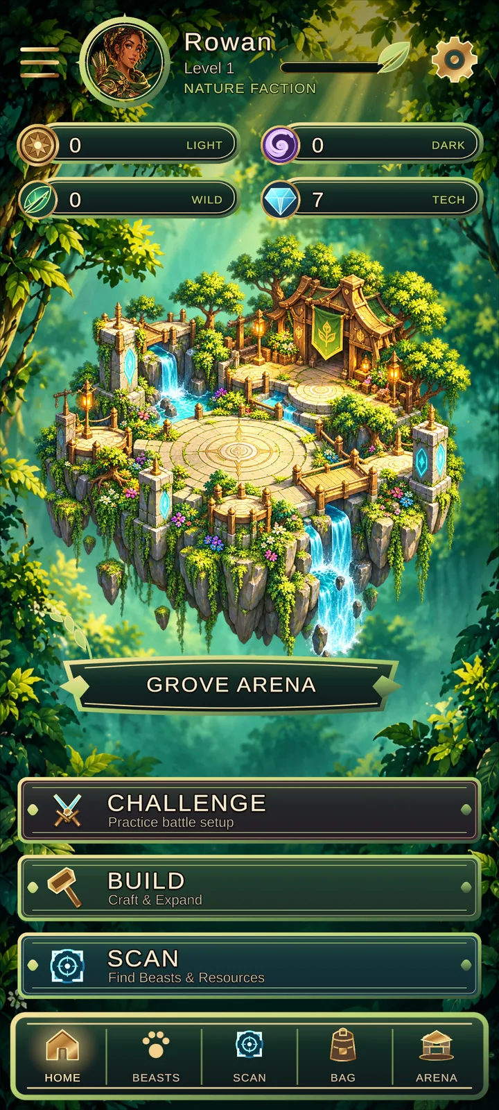 Nature faction home with the Grove Arena