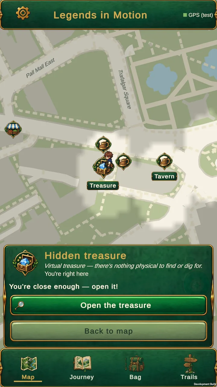 Arriving at hidden treasure